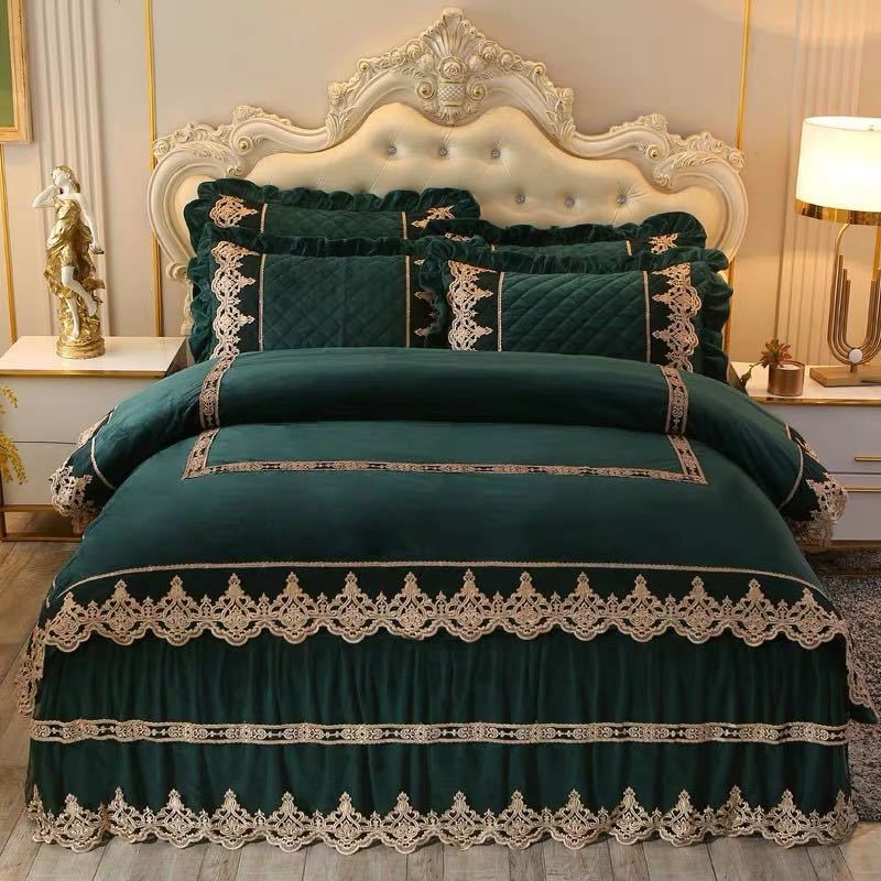 高級ワイドダブル ベッド用品4点セット 寝具 ボックスシーツ 枕カバー掛け布団カバー ベッドカバー 別..