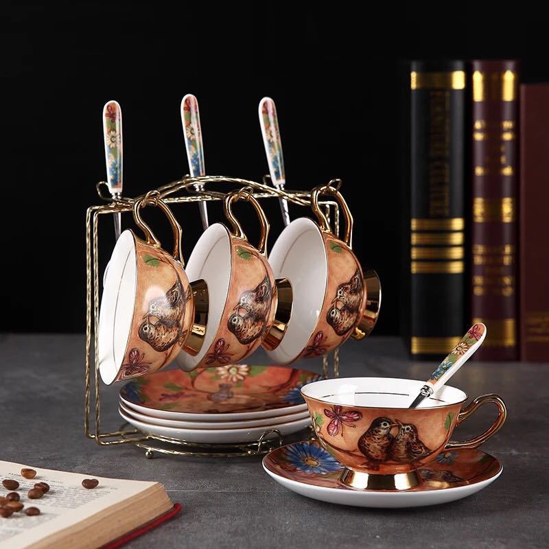 西洋ティー・コーヒーカップセット カップ＆ソーサー4客セット 陶磁器ティーセット