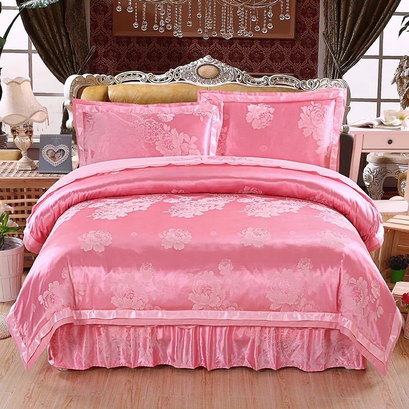 高級ベッド用品4点セット掛け布団カバー 枕カバー ベッドパッド ワイドダブルサイズ．