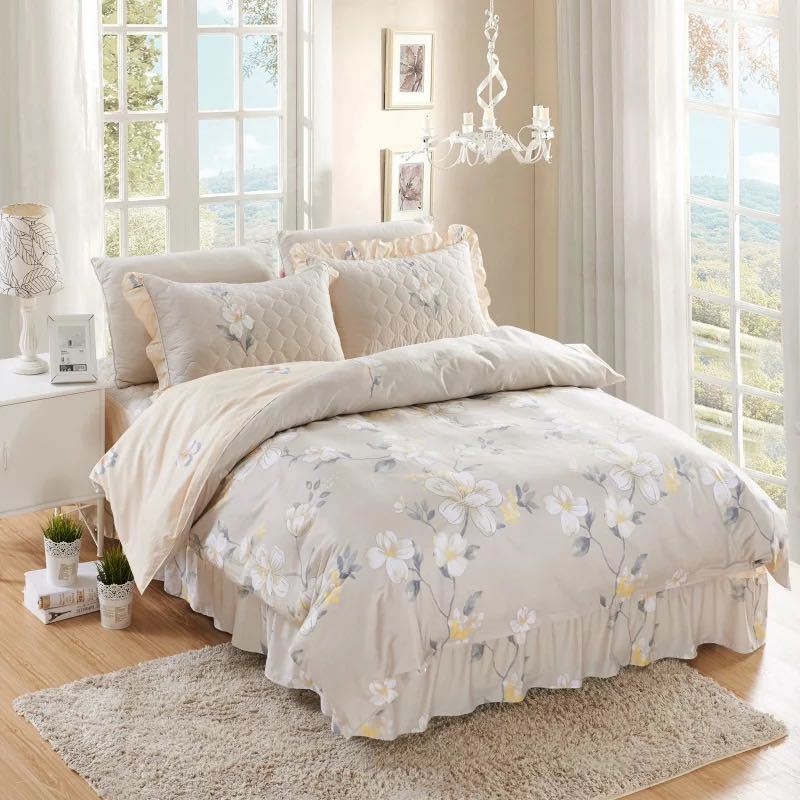 ベッド用品4点セット掛け布団カバー 枕カバー ベッドパッド ワイドダブルサイズ