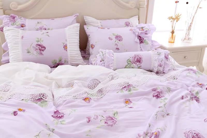 ベッド用品4点セット掛け布団カバー 枕カバー ベッドパッド ワイドダブルサイズ. [2]