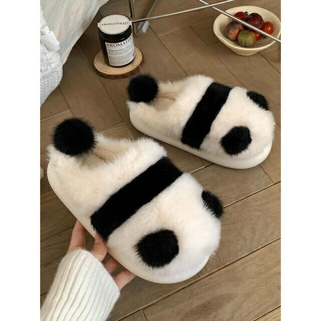 スリッパ もこもこ ボアスリッパ 秋 冬 パンダ　ルームシューズ