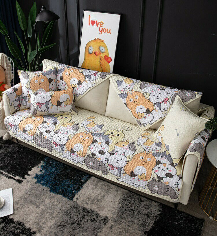 樂天商城 - ソファーシート ソファーカバー シーズン通用タイプ サイズオーダー可能 滑りどめ生地 1点セット