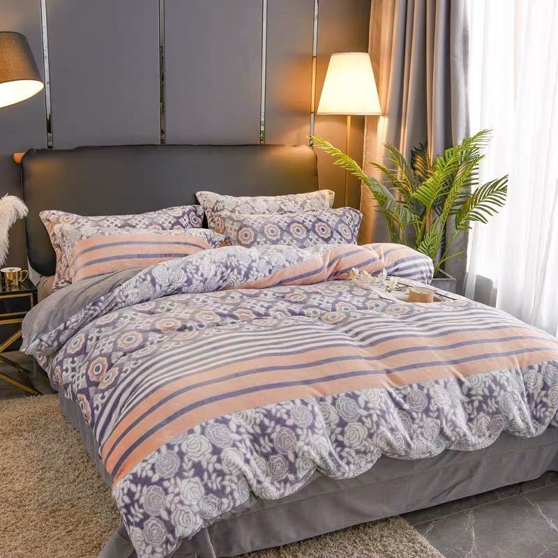 ワイドダブル ベッド用品4点セット 寝具 ボックスシーツ　枕カバー掛け布団カバー ベッドカバー 別サイ..