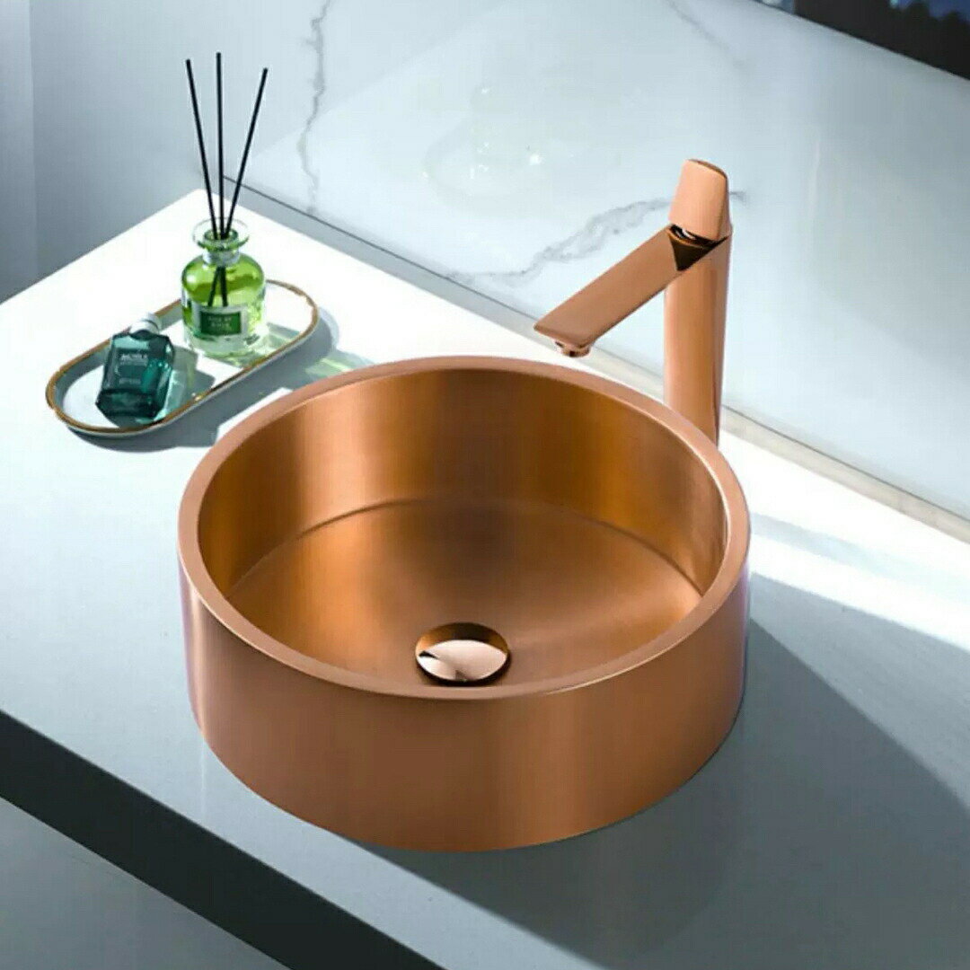 高級SUS304ステンレス洗面ボウルセット 洗面ボール手洗器 手洗い鉢 洗面器