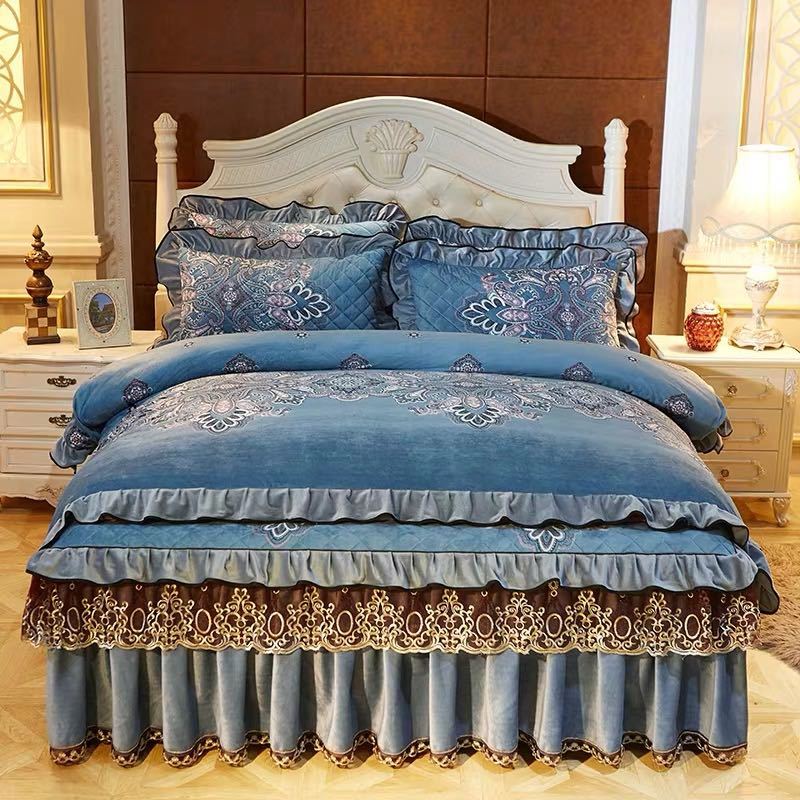 高級ベッド用品4点セット掛け布団カバー 枕カバー ベッドパッド ワイドダブルサイズ(3.0)