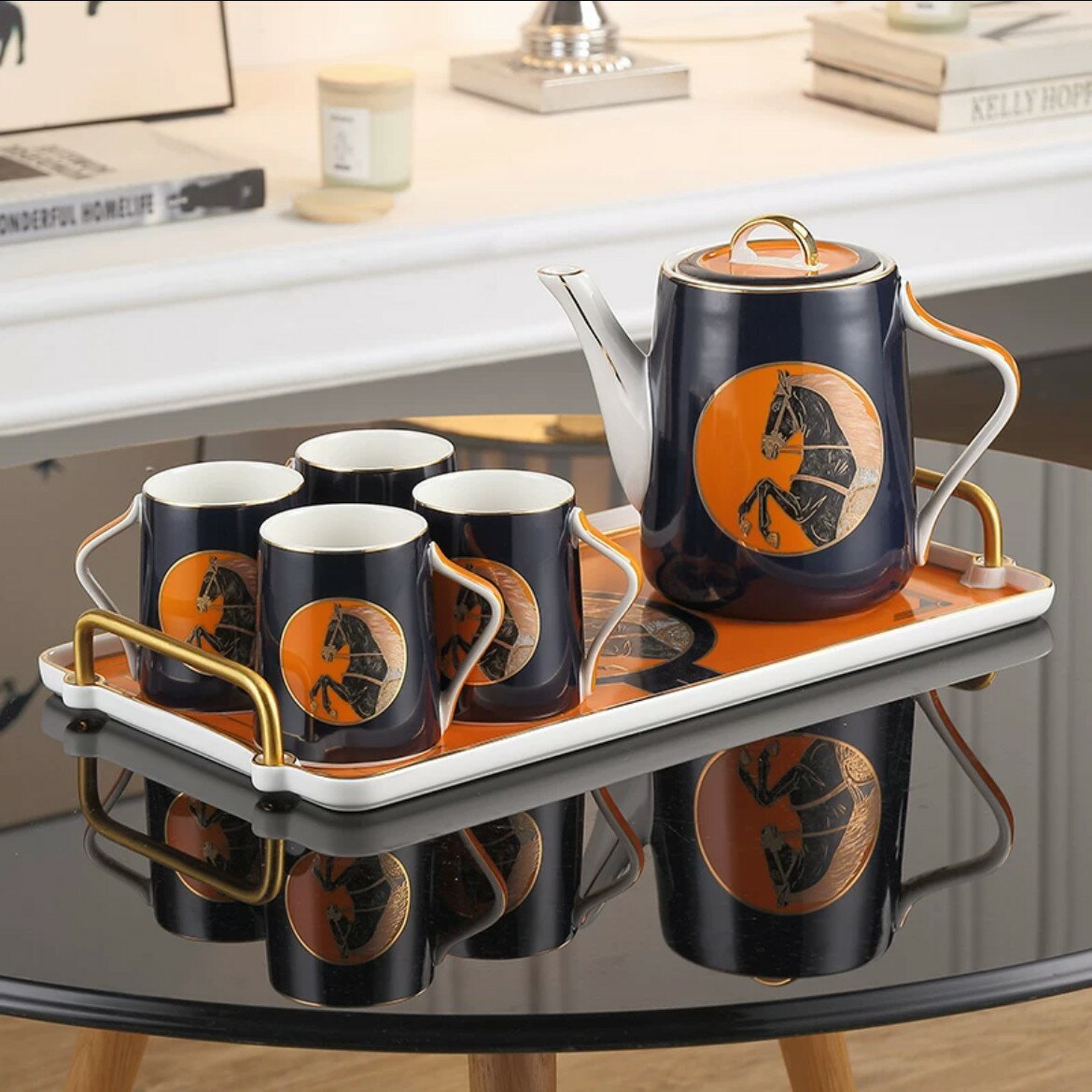 西洋調ティーカップセット マグカップ 陶器 高級感 カップ4客 コーヒーカップ