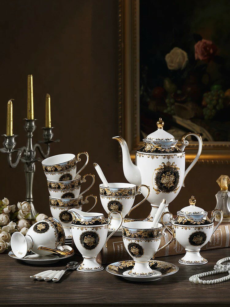 西洋調ティーカップ セット 陶器 高級感 カップ＆ソーサー 6客コーヒーカップ