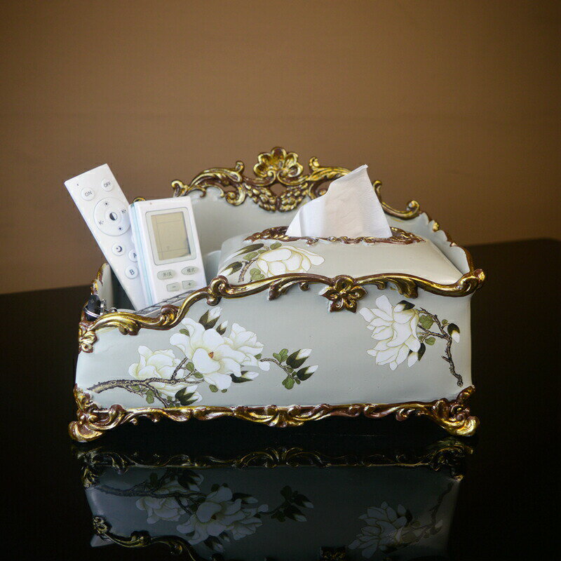 高級感 ティッシュケース 小物入れ　収納付き