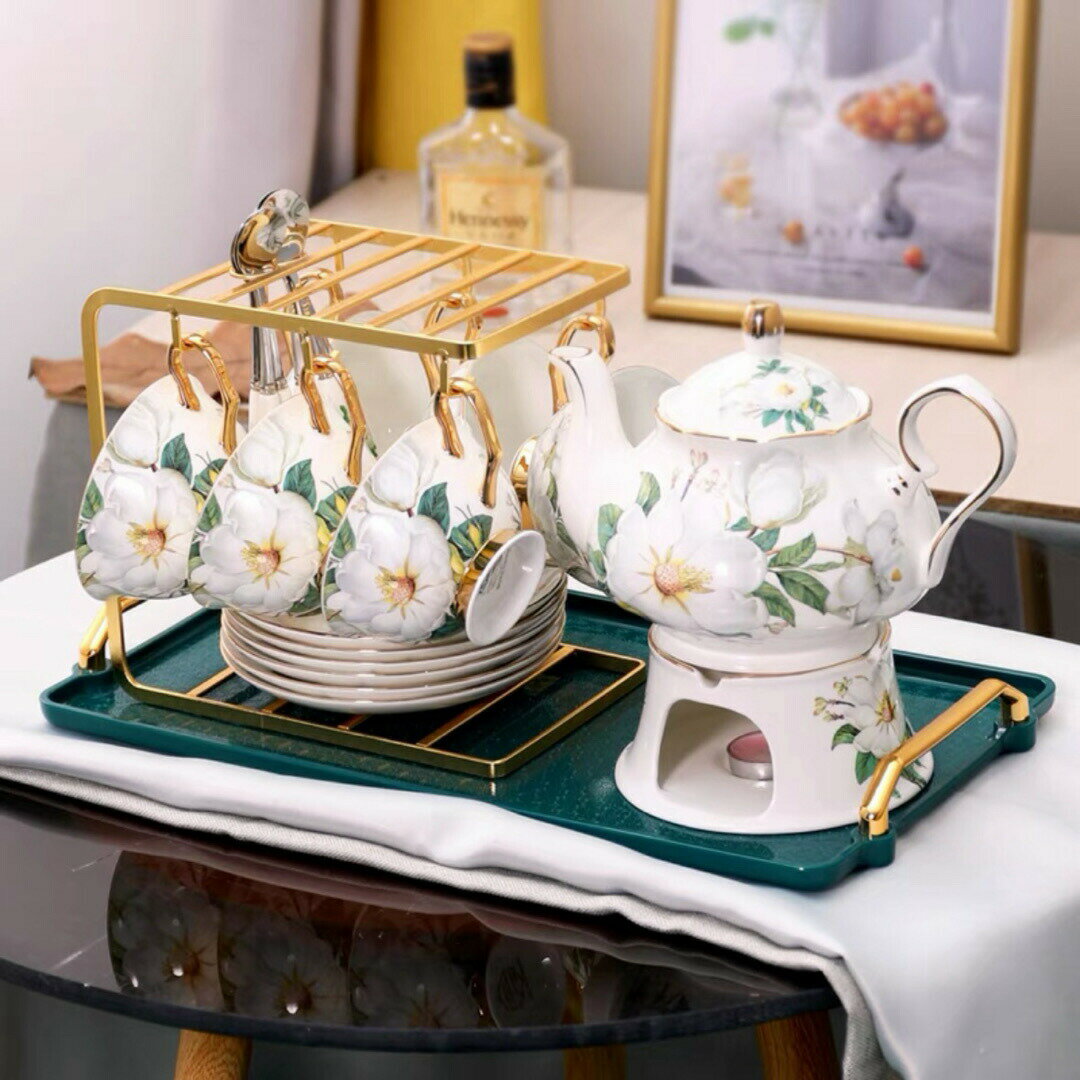 ティー コーヒーカップセット カップ＆ソーサー6客セット 陶磁器ティーセット