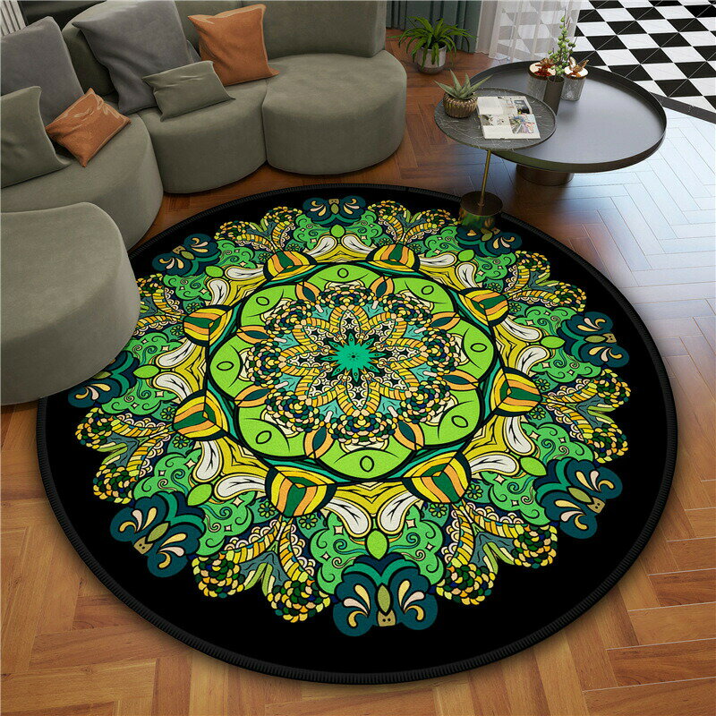 ラグカーペット リビングマット ラグマット 滑り止め付 ホットカーペット対応 床暖房対応 サイズオーダー可能ラグカーペットサイズ:直径120cmの丸い型です。素材表地：ポリエステル中材：ウレタンフォーム裏面：不織布(PVC点滑り止め)サイズ...