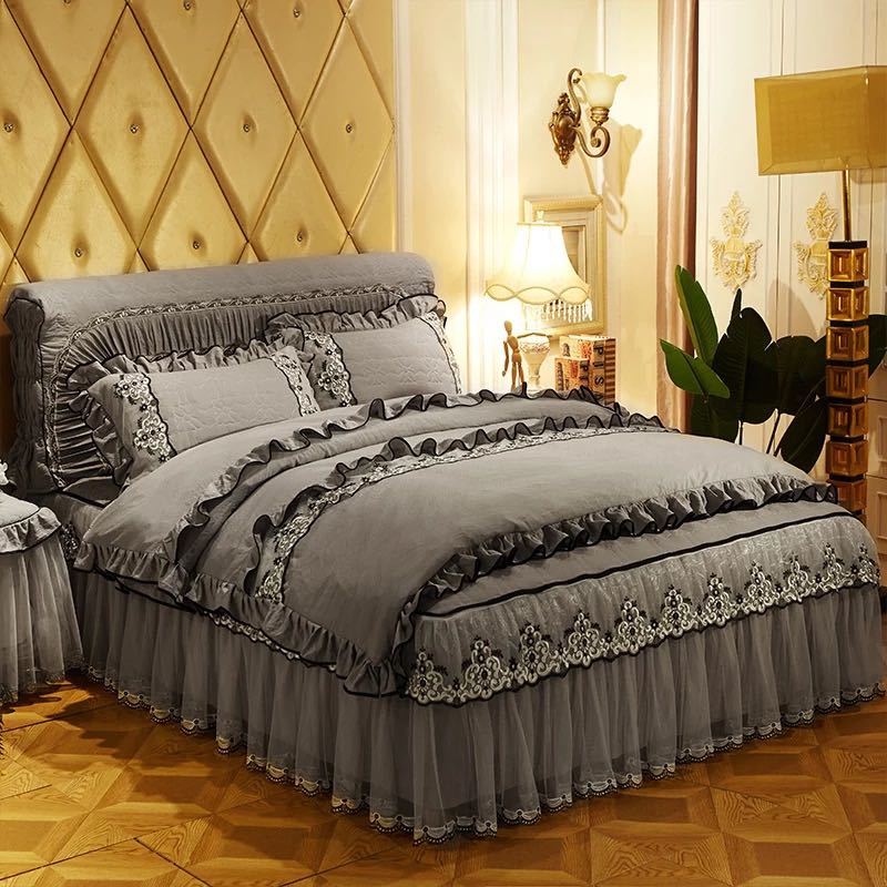 高級感ベッド用品4点セット掛け布団カバー 枕カバー ベッドパッド ワイドダブルサイズ