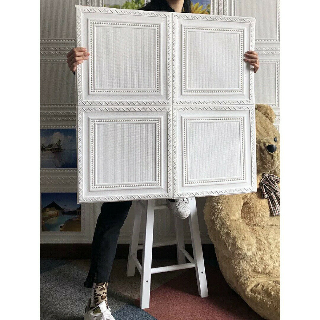 樂天商城 - 40枚70cm×70cm 背景壁 3D立体レンガ模様壁紙 防水汚い防止カビ防止