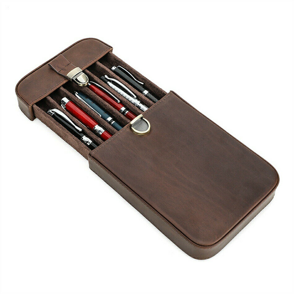 [6本差し]　送料無料 ペンケース 本革　牛革 シンプル おしゃれ コンパクト 軽い 小さめ スリム 筆箱 ふで箱 牛革万年筆 ふでばこ ペン ポーチ 革小物 文具 文房具 収納 牛革 高級感 贈り物 父の日