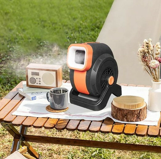 Electric Fan - キャンプ扇風機 デスク扇風機 アウトドア扇風機 usb扇風機 リビング扇風機 大容量電池 ダイヤル式 超強送風 明るさ3階段 上下90°調整 低雑音