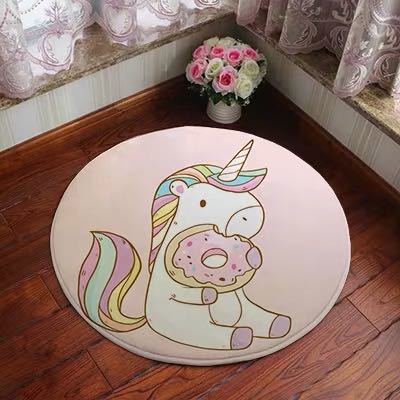樂天商城 - リビングマット 玄関マット カーペット ラグマット 滑り止め 80cm ユニコーン
