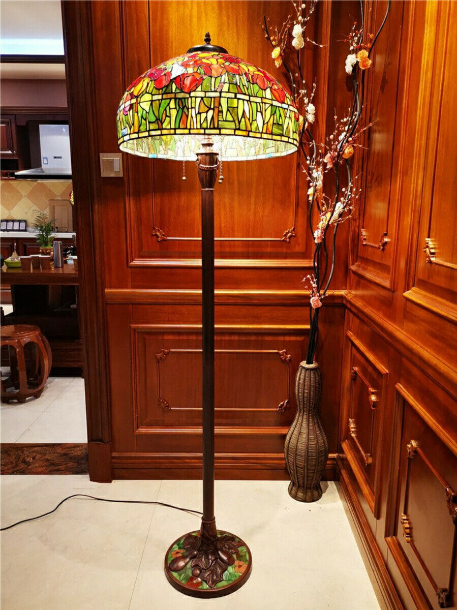 ステンドグラスフロアライト 間接照明 フロアスタンド 照明器具豪華ステンドグラスランプ ガラス工芸品