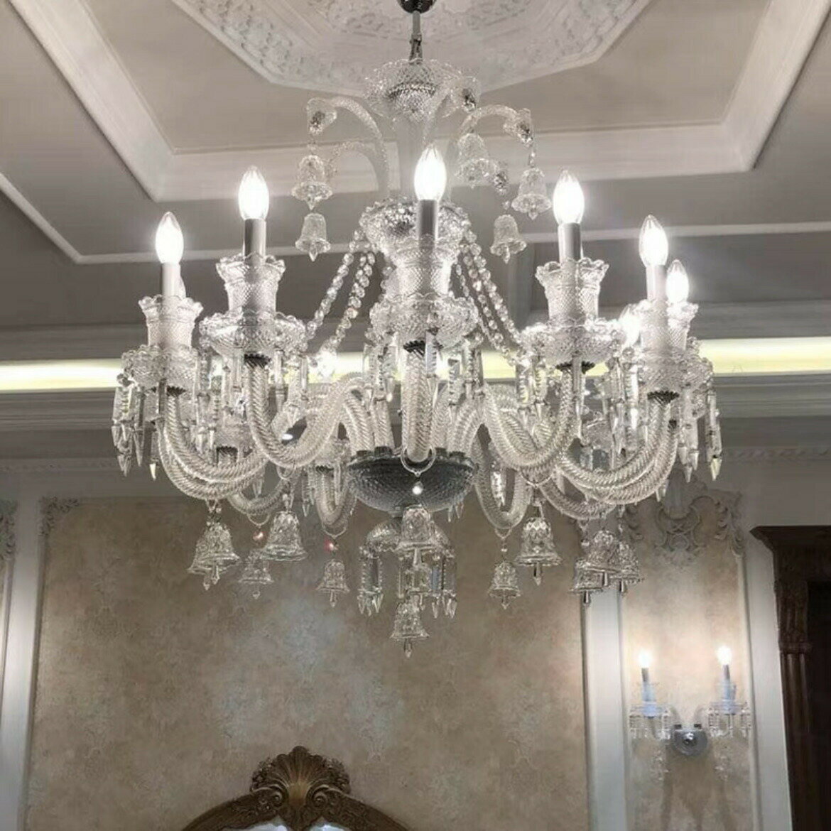 水晶ペンダントライト洋風照明シャン...