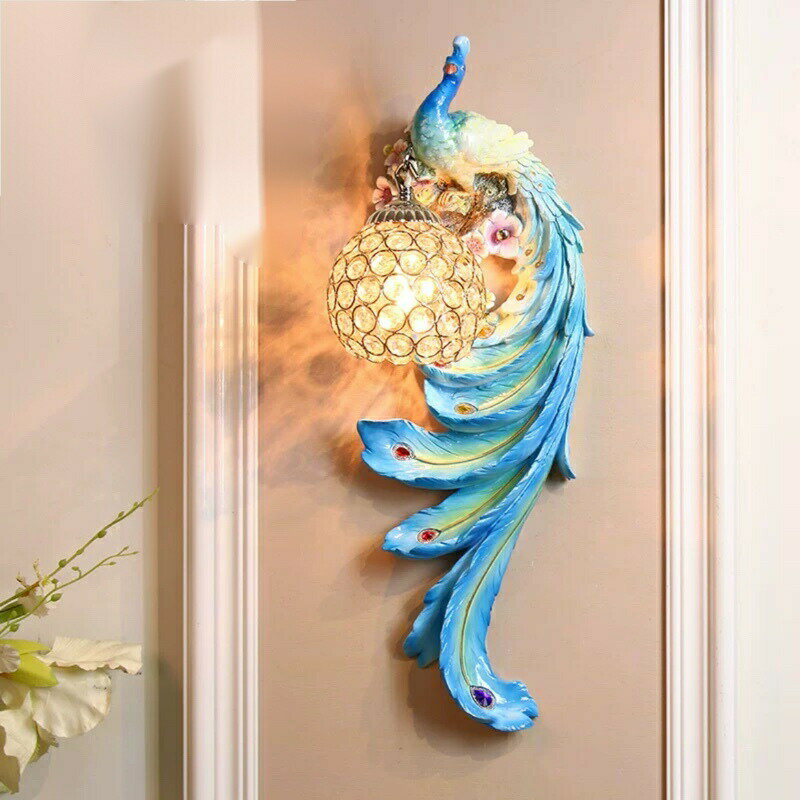 樂天商城 - 高級壁掛けライト ブラケットライト 室内照明 玄関灯 照明器具 壁掛け照明　クジャク（右）