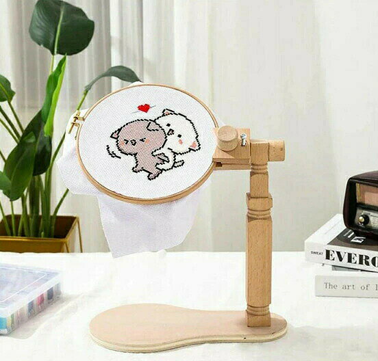 刺繍台 刺繍 枠 スタンド 回転刺繍フープスタンド 木製刺繍フレームスタンド 刺繍...