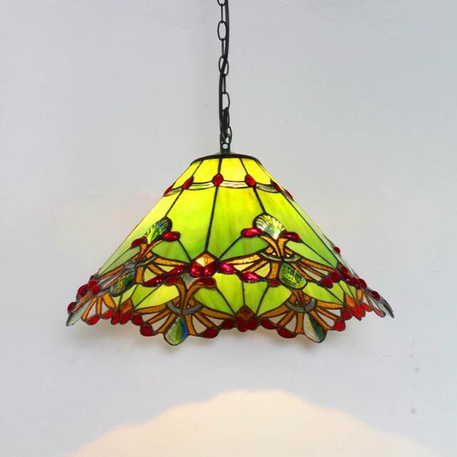 Orchid Lamps - ステンドグラス ペンダントライト豪華天井照明ステンドグラスランプ工芸品 電源直結タイプ