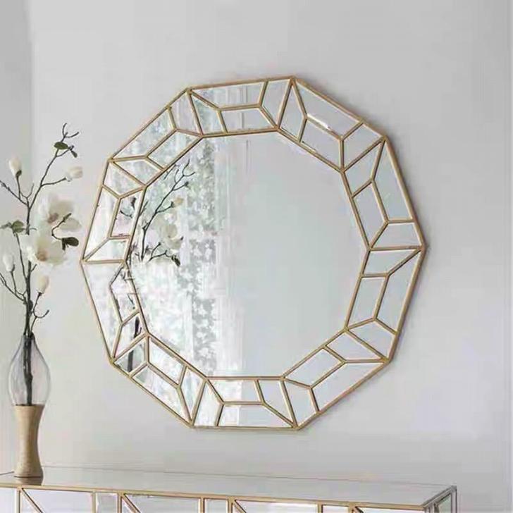 壁掛け鏡 壁掛け 壁掛けミラー ウォールミラ 90cm 高級豪華鏡 アンティーク調(3.0)