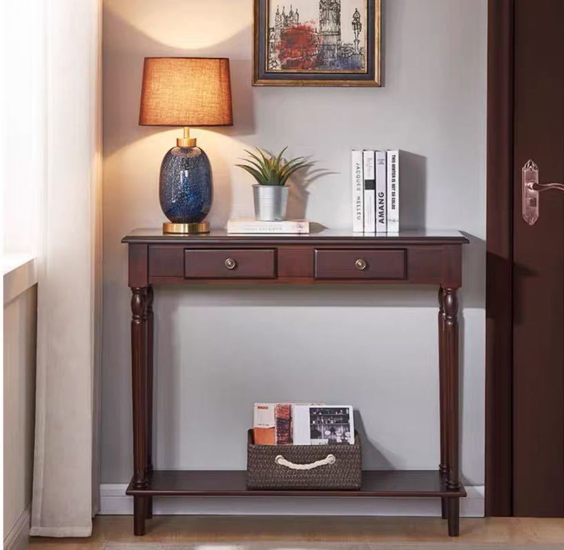 高級サイドテーブル コンソールテーブル 玄関テーブル 花台 電話台 アンティーク調デザイン 幅100cm