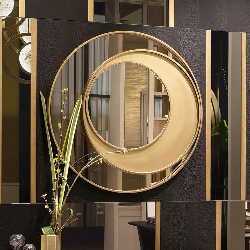 高級豪華鏡 アンティーク調 壁掛け鏡 壁掛け 壁掛けミラー ウォールミラー 80x80cm