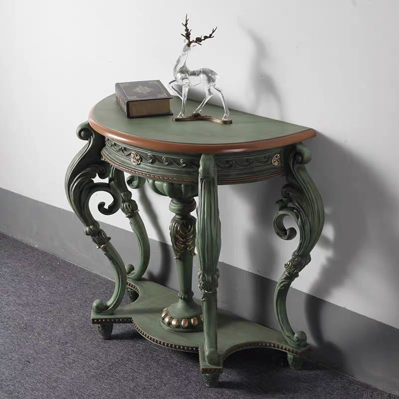 高級サイドテーブル コンソールテーブル 玄関テーブル 花台 電話台 アンティーク調デザイン幅105cm