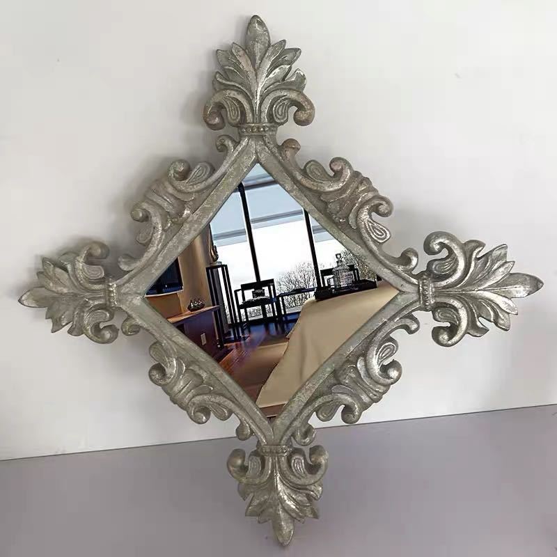 壁掛け鏡 壁掛け 壁掛けミラー ウォールミラ 51cm 高級豪華鏡 アンティーク調