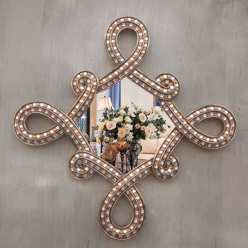 豪華鏡 アンティーク調 壁掛け鏡 壁掛け ．壁掛けミラー ウォールミラー 68x68