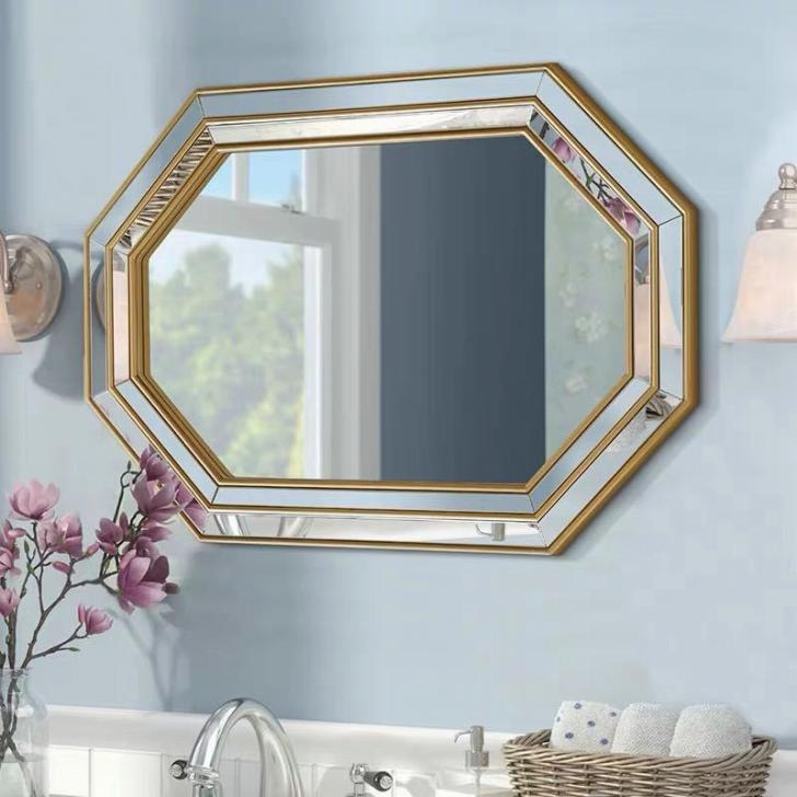 壁掛け鏡 壁掛け 壁掛けミラー ウォールミラー 80x100cm 高級豪華鏡 アンティーク調 大きいサイズ