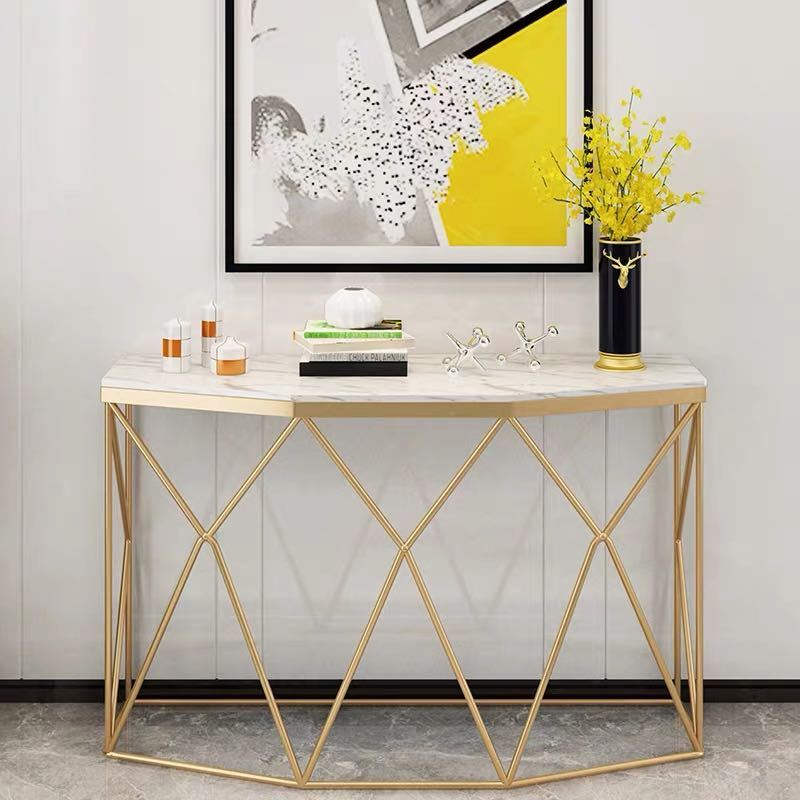 高級サイドテーブル コンソールテーブル 玄関テーブル 花台 電話台 人造大理石 アンティーク調デザイン 幅100cm