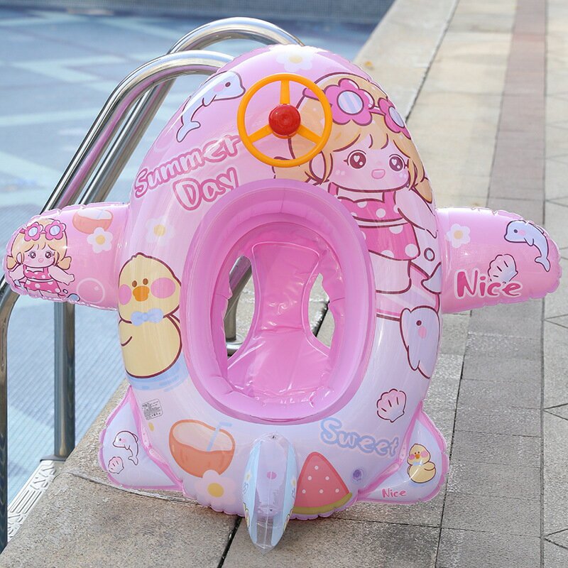 子供のハンドルを厚くしたおもちゃの車のスピーカーボート赤ちゃんの水上水泳圏の空気入り水泳座輪ボート Sinessy 楽天市場店 新生活用品