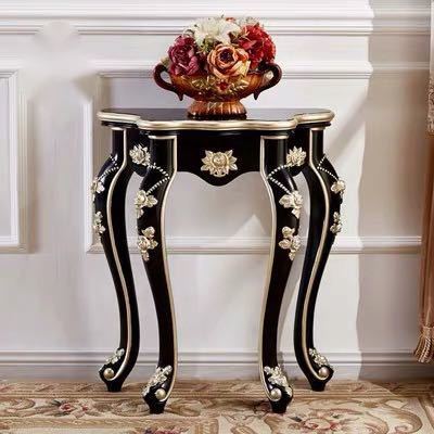 サイドテーブル コンソールテーブル 玄関テーブル 花台 電話台 アンティーク調デザイン