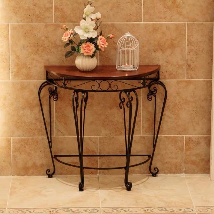 サイドテーブル コンソールテーブル 玄関テーブル 花台 電話台 アンティーク調デザイン 幅90cm