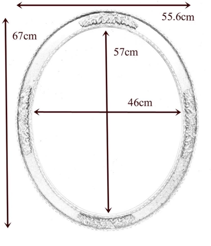 豪華鏡 アンティーク調 壁掛け鏡 壁掛け 壁掛けミラー ウォールミラー 55x67 [3]