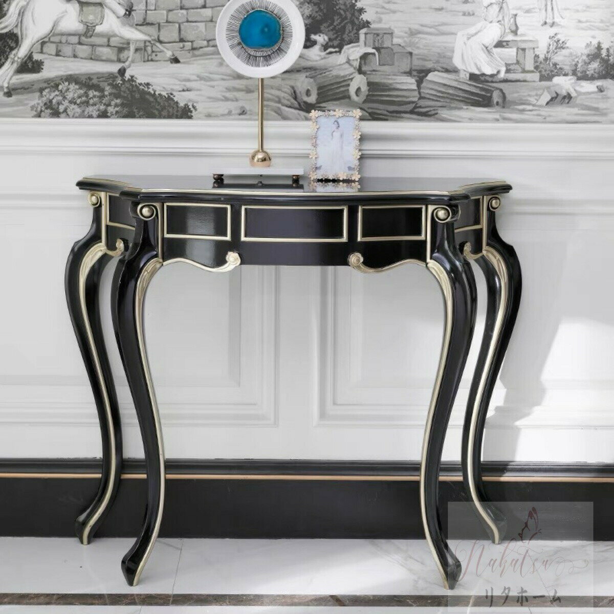 高級サイドテーブル コンソールテーブル ．玄関テーブル 花台 電話台 アンティーク調デザイン 幅106cm