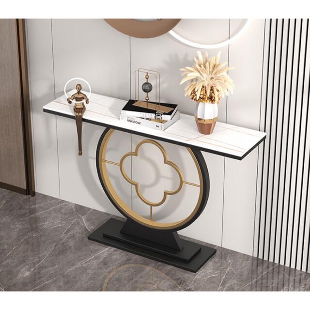 高級サイドテーブル 人造大理石コンソールテーブル 玄関テーブル 花台 電話台
