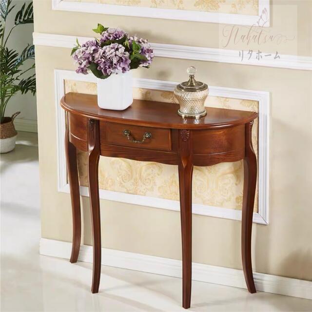 サイドテーブル コンソールテーブル ．玄関テーブル 花台 アンティーク調デザイン