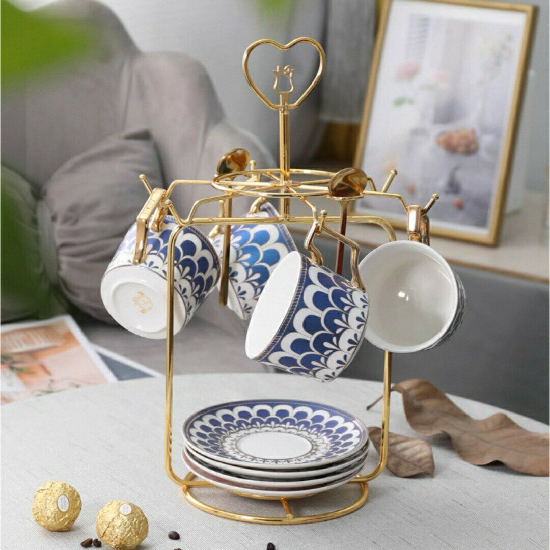 ティー・コーヒーカップセット カップ＆ソーサー6客セット 陶磁器ティーセット