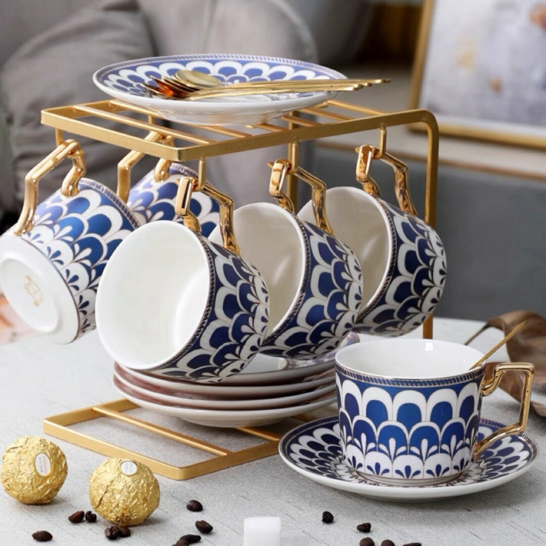 ティー・コーヒーカップセット カップ＆ソーサー6客セット 陶磁器ティーセット