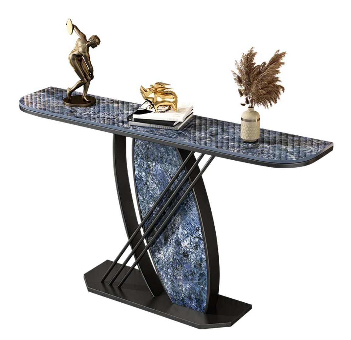 高級サイドテーブル 人造大理石コンソールテーブル 玄関テーブル 花台 電話台