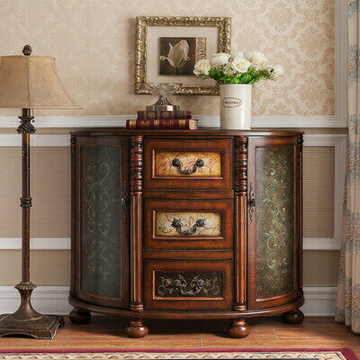 収納棚 サイドテーブル コンソールテーブル 玄関テーブル 電話台 アンティーク調 西洋調家具