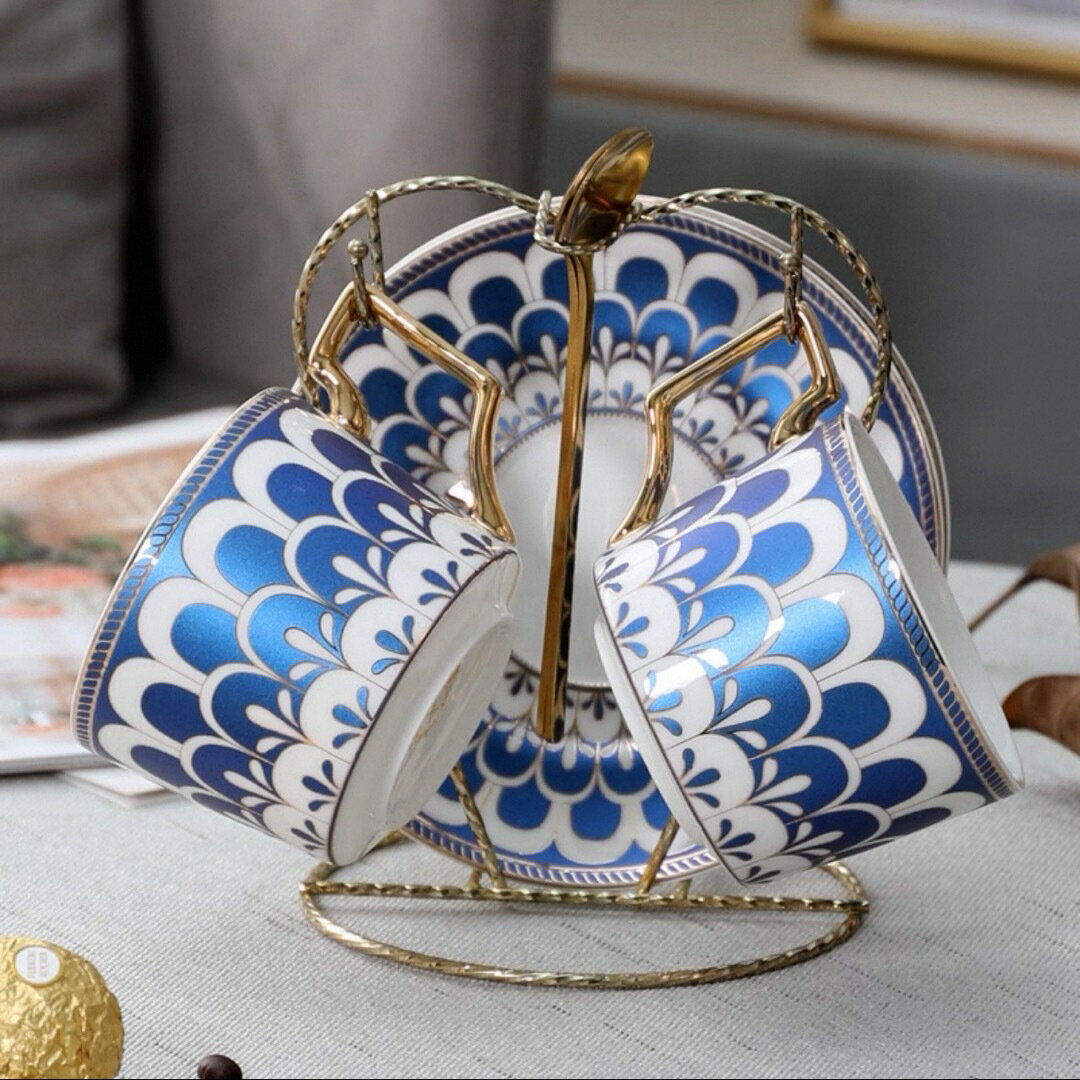 ティー・コーヒーカップセット カップ＆ソーサー2客セット 陶磁器ティーセット