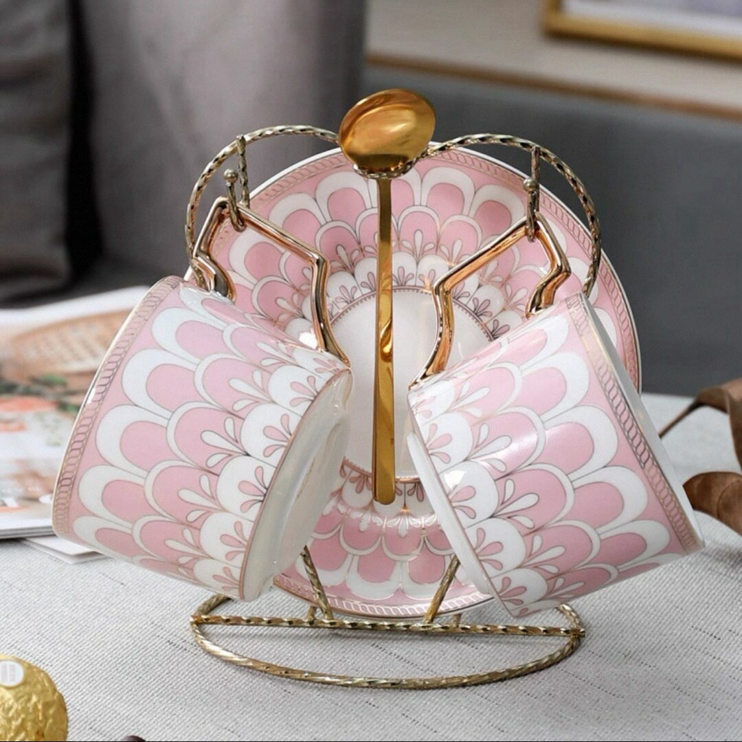 ティー・コーヒーカップセット カップ＆ソーサー2客セット 陶磁器ティーセット