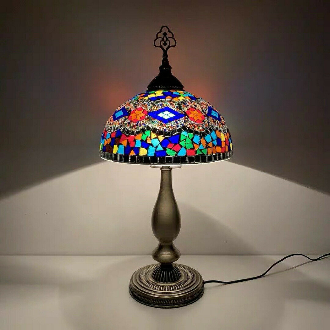 トルコモザイクランプ テーブルランプ ステンドグラス インテリア照明 ベッド灯