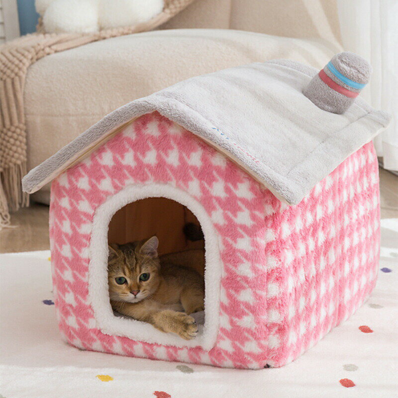 猫用 ペットベッド 犬用 ペットハウス おしゃれ 寝心地良い 折り畳み式 冬用 暖かい シンプルデザイン ふわふわ 通気性良し