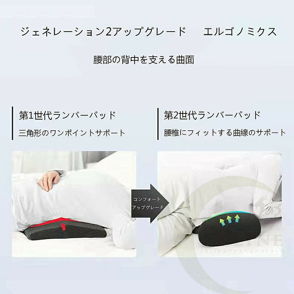 M型睡眠腰枕 ランバーサポート 新しいメモリーフォーム 腰痛対策 洗濯可 オフィス 自宅 車用 足腰枕