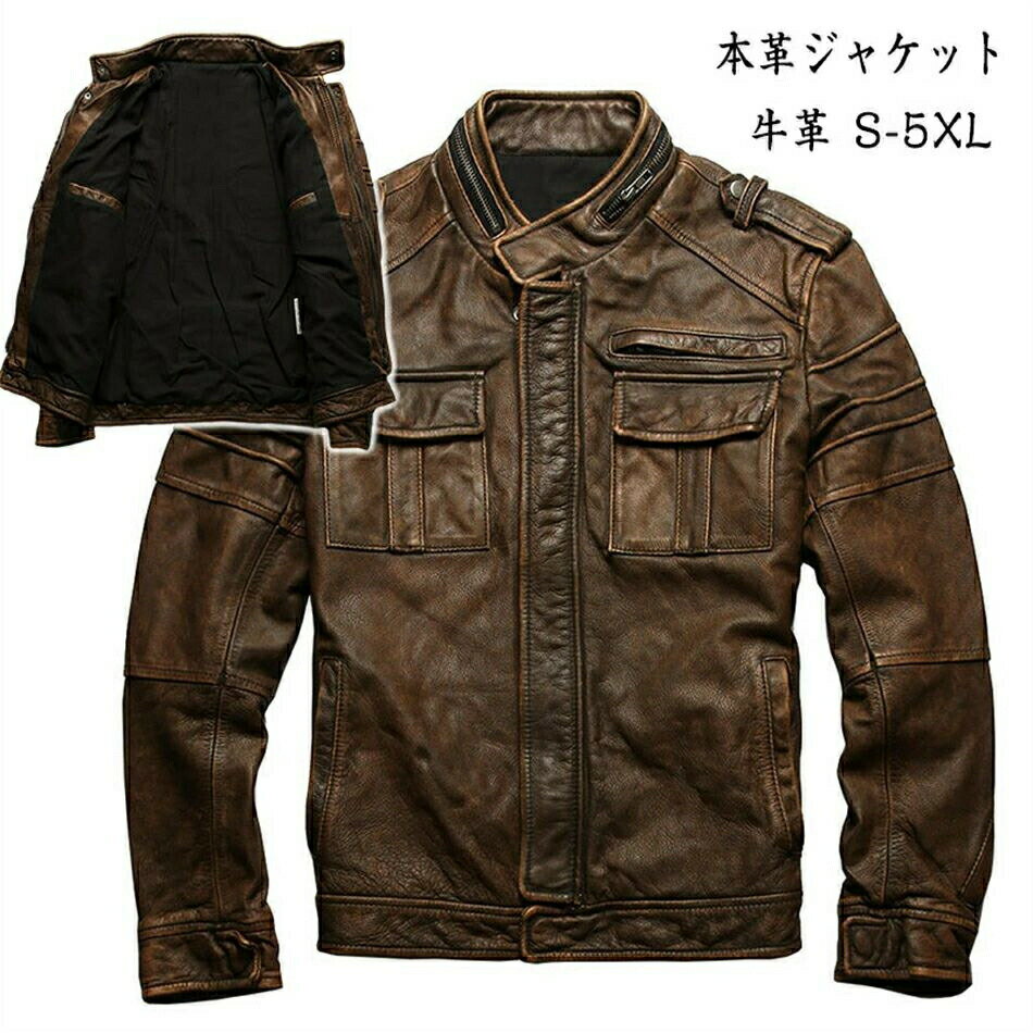 樂天商城 - 本革ジャケット 牛革フライトジャケット レザージャケット 革ジャン 本革 革ジャケット レザーコート メンズ 父の日 高品質 防風 防水 防寒 送料無料大きいサイズ 小さいサイズ